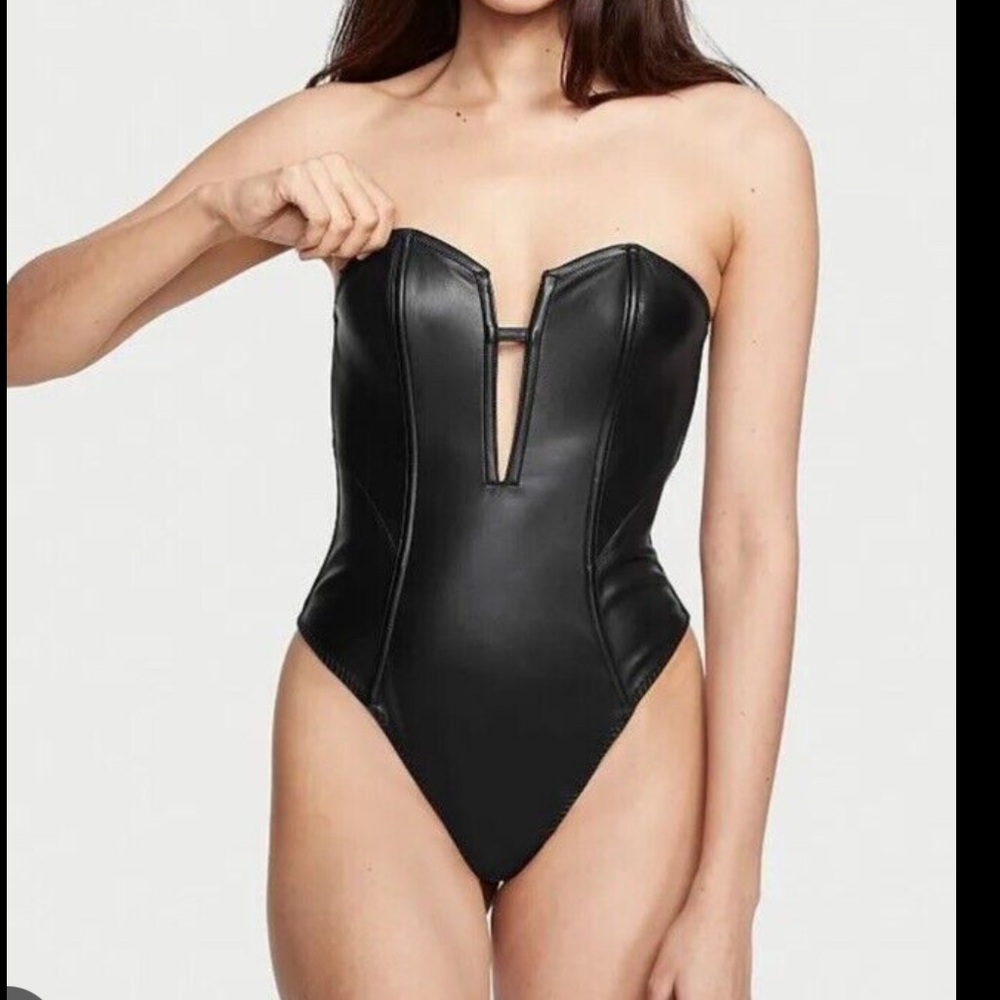 Victoria’s Secret leather corset bodysuit